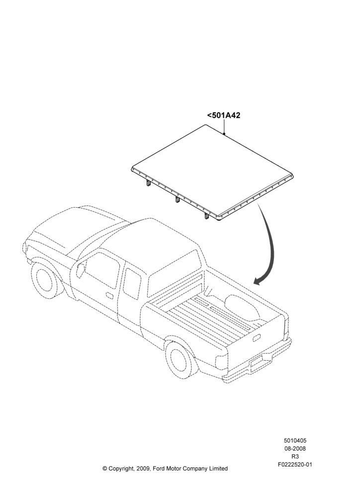 05XC - Pick Up Box/Tailgate and Tonneau, Accessory, Soft Tonneau Cover; 18/AUG/2008-16/DEC/2011