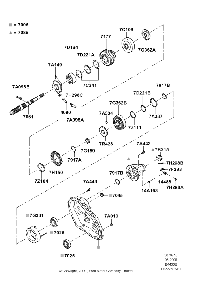 10C - Transfer Drive Components, 4X4 1 Speed Transfer Case With TOD, Rear; 08/AUG/2005-18/AUG/2008