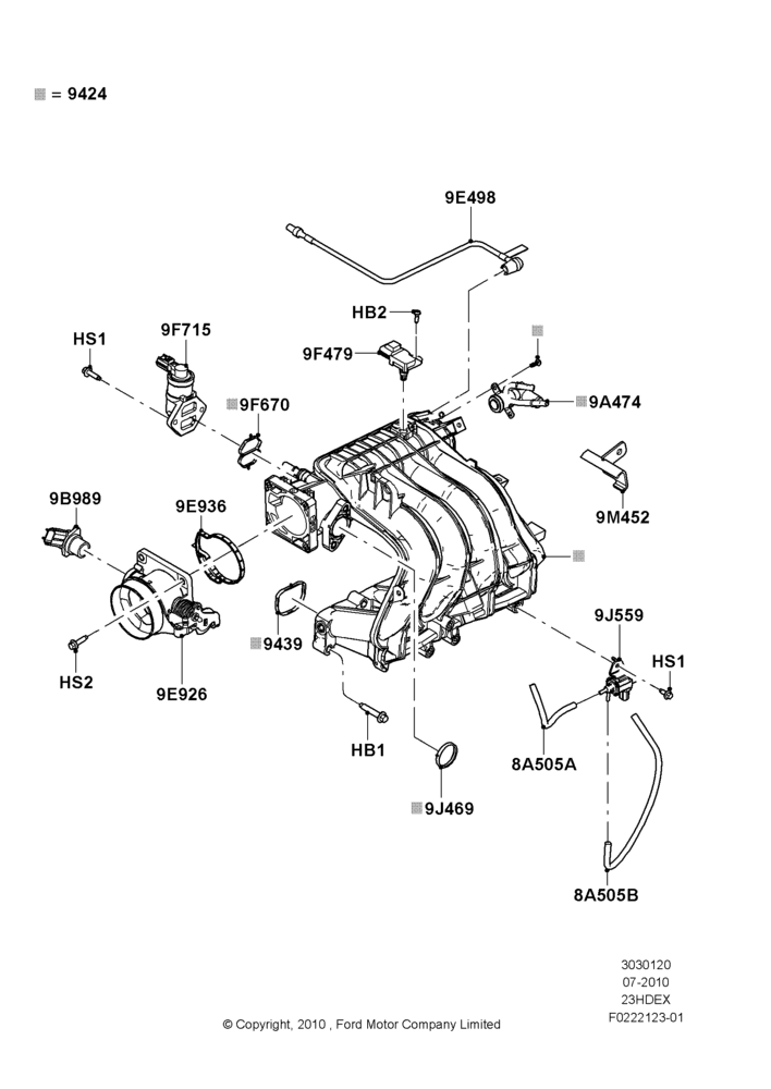 20G - Intake Manifold, 2.3L 4V NA I4 Petrol; 26/JUL/2010-16/DEC/2011