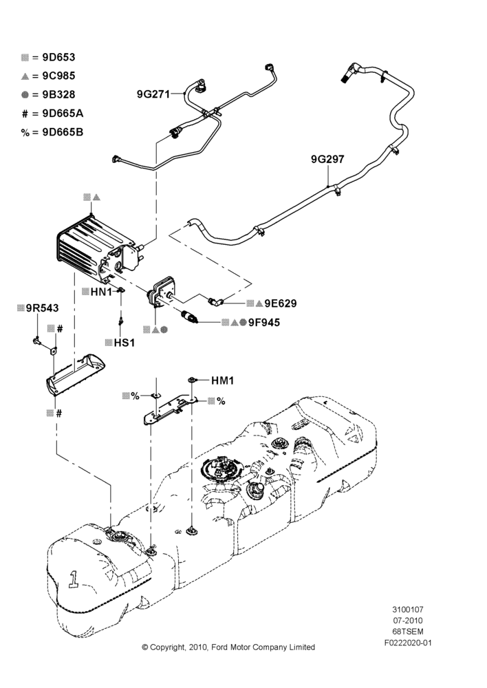 07Q - Fuel Vapour System, 6.8L SOHC EFI NA V10 Gas, With Mid-Ship Fuel Tank; 26/JUL/2010