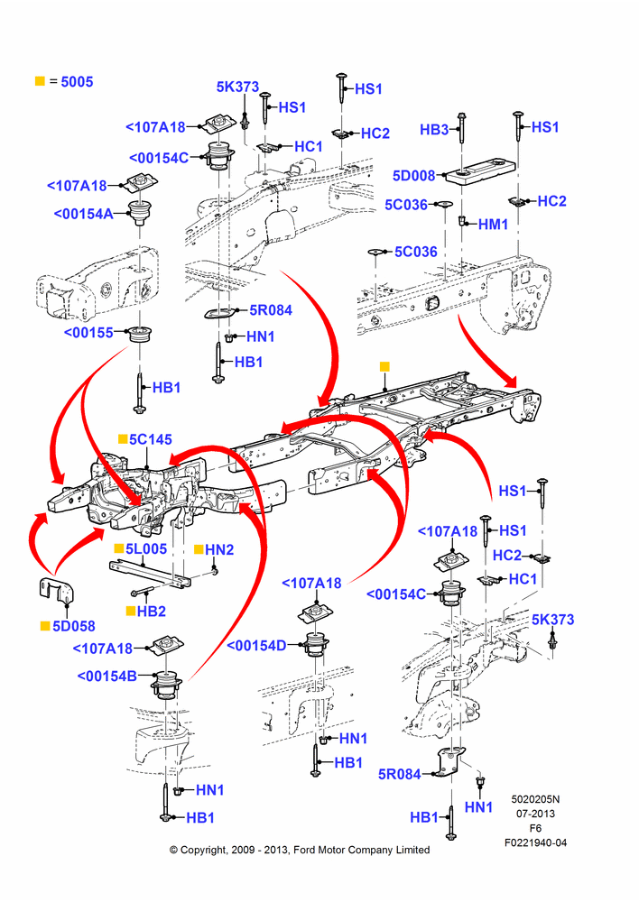 05N - Chassis Frame, (+) SVT, Super Cab; 06/JUL/2009-23/DEC/2014