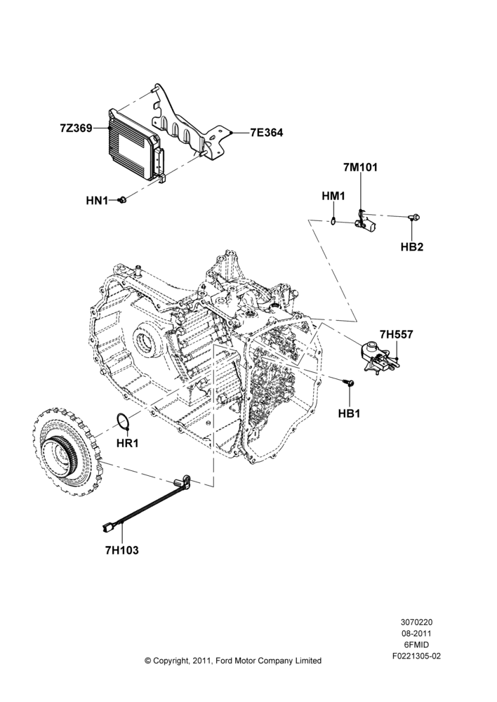 20B - Transmission Modules and Sensors, 6 Speed Auto Trans 6F Mid-Range; 08/AUG/2011-24/DEC/2014