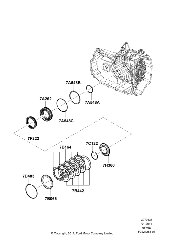 35B - Overdrive Clutch and Components, 6 Speed Auto Trans 6F Mid-Range; 08/AUG/2011-24/DEC/2014