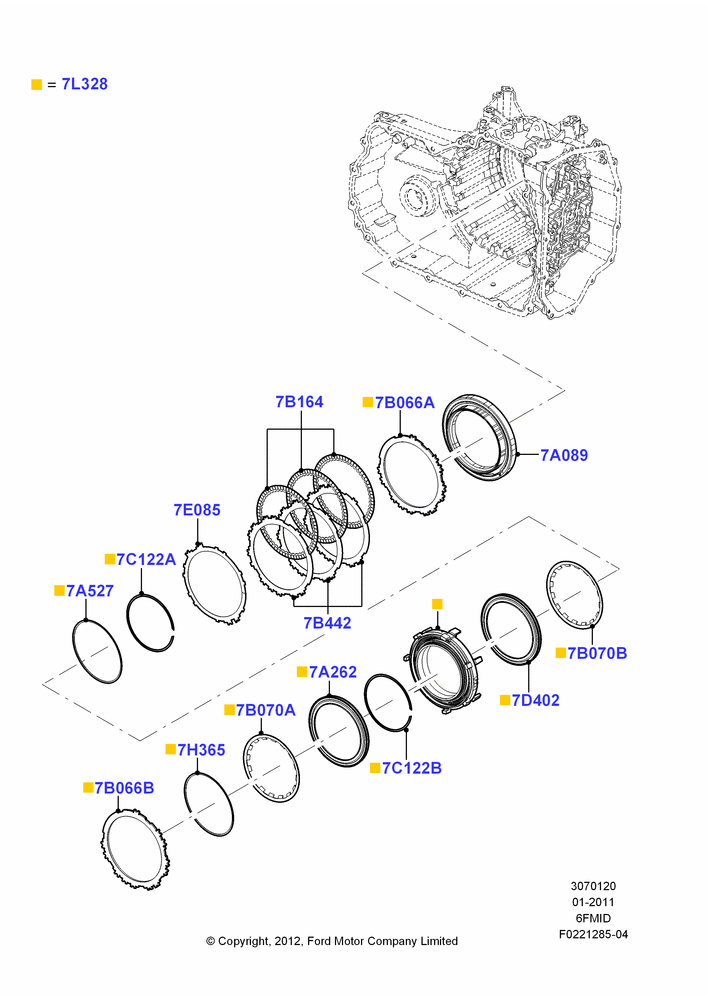 20B - Reverse Clutch and Components, 6 Speed Auto Trans 6F Mid-Range; 08/AUG/2011-18/NOV/2013