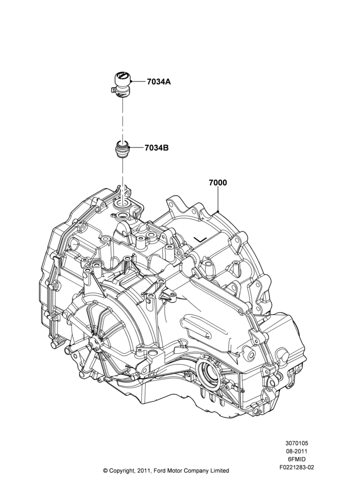 05C - Auto Trans Assy & Speedometer Drive, 6 Speed Auto Trans 6F Mid-Range; 08/AUG/2011-24/DEC/2014