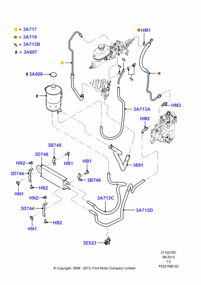 Supply & Return Hoses - Power Strg, With 4 Wheel Disc Brake Hydro-Boost
