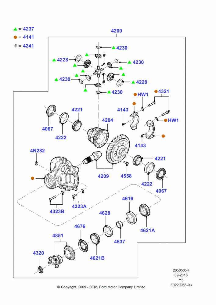05H - Components - Rear Axle Diff & Carr., 15000 LB RR Axle Asy, Dana Model S130; 19/JAN/2010