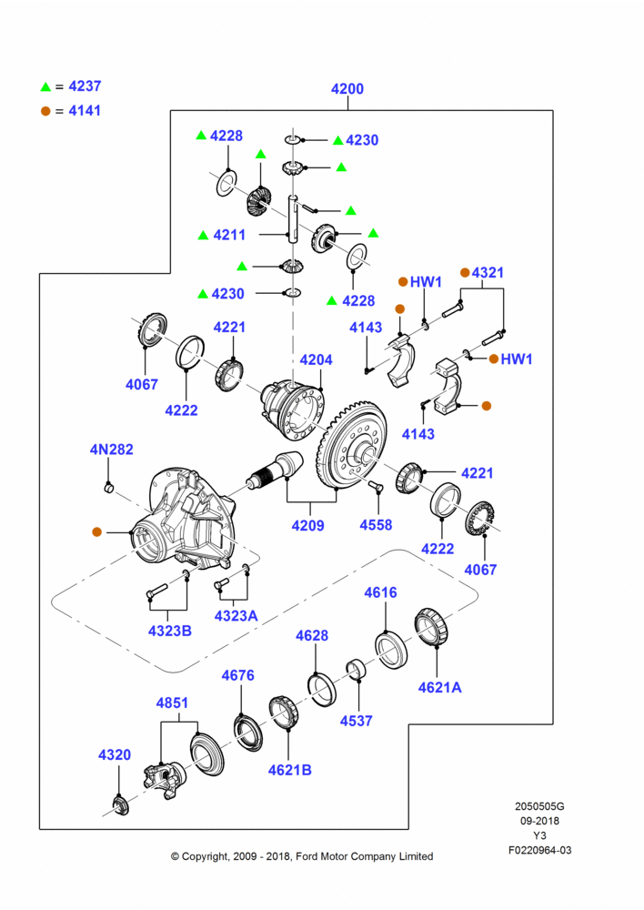 05G - Components - Rear Axle Diff & Carr., 13,500 LB Rear Axle Asy, Dana Model S110; 19/JAN/2010
