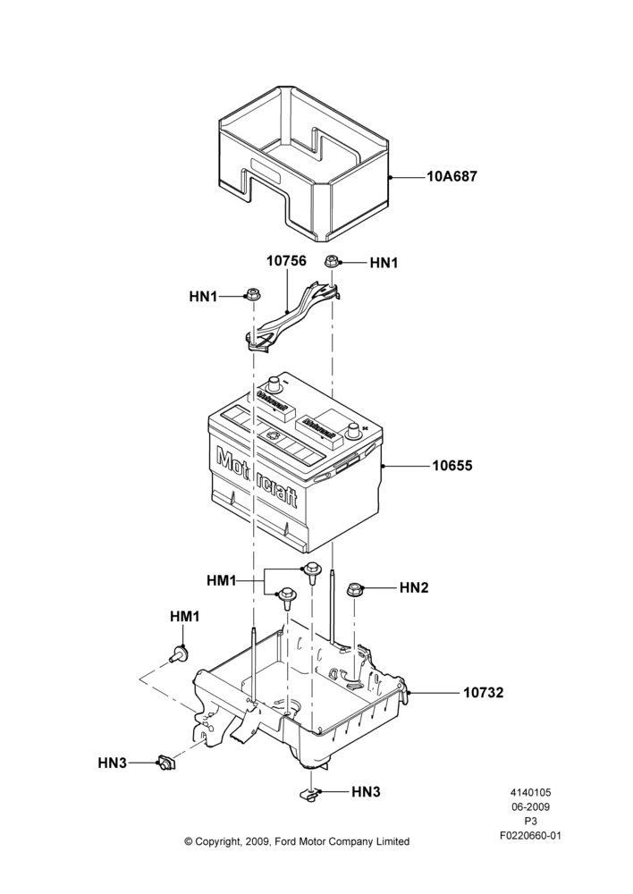 05B - Battery and Mountings; 01/JUN/2009