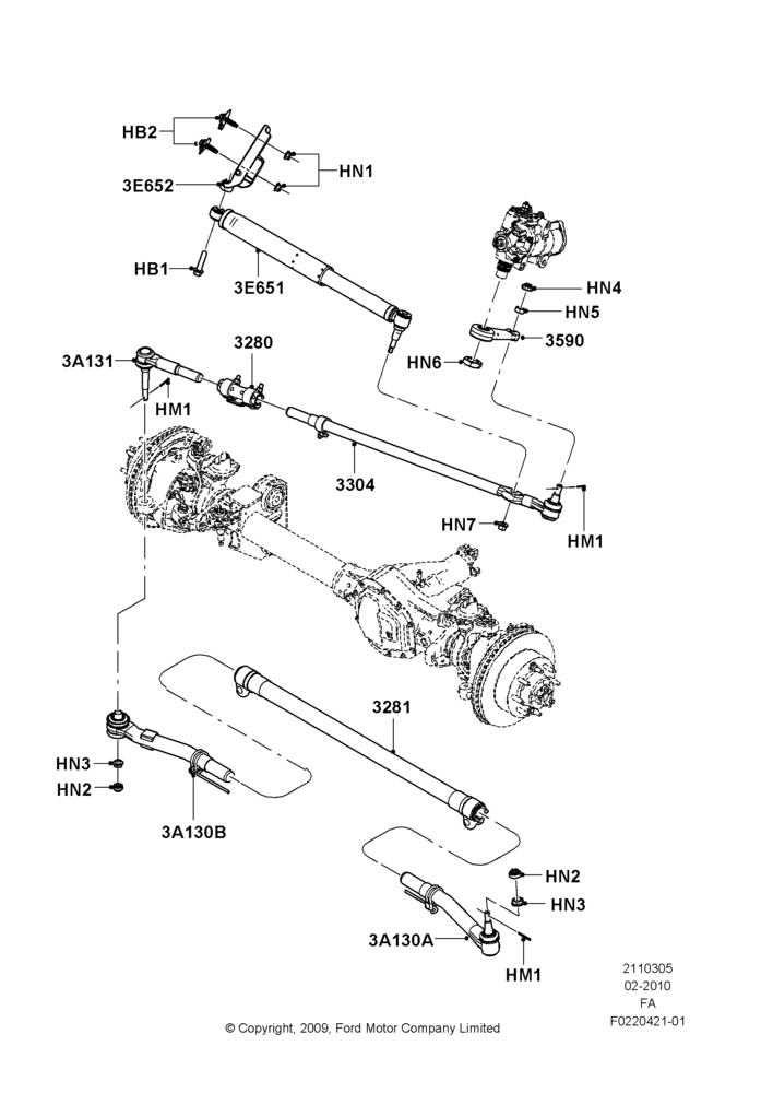 05C - Steering Linkage, Ford 550 Series, Ford 450 Series; 22/FEB/2010-05/JUL/2016