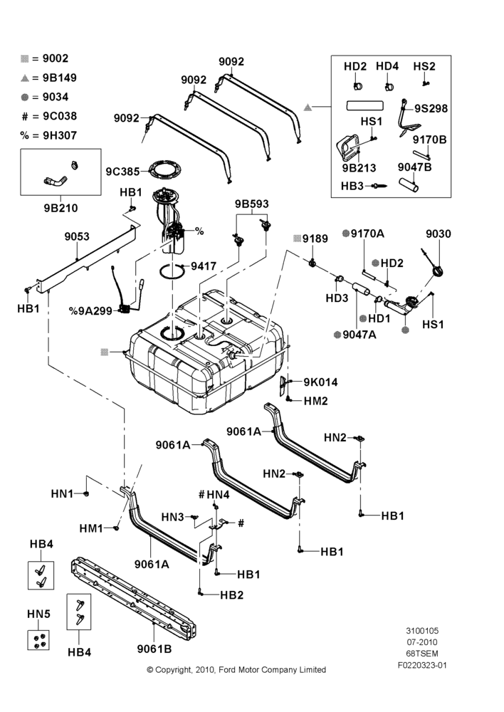 05P - Fuel Tank, 6.8L SOHC EFI NA V10 Gas, Extended Plus Capacity Fuel Tank; 26/JUL/2010-28/MAR/2011