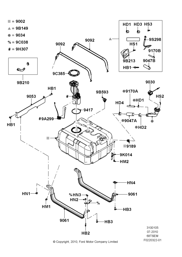 05N - Fuel Tank, 6.8L SOHC EFI NA V10 Gas, With Aft-Of-Axle Fuel Tank; 26/JUL/2010-28/MAR/2011