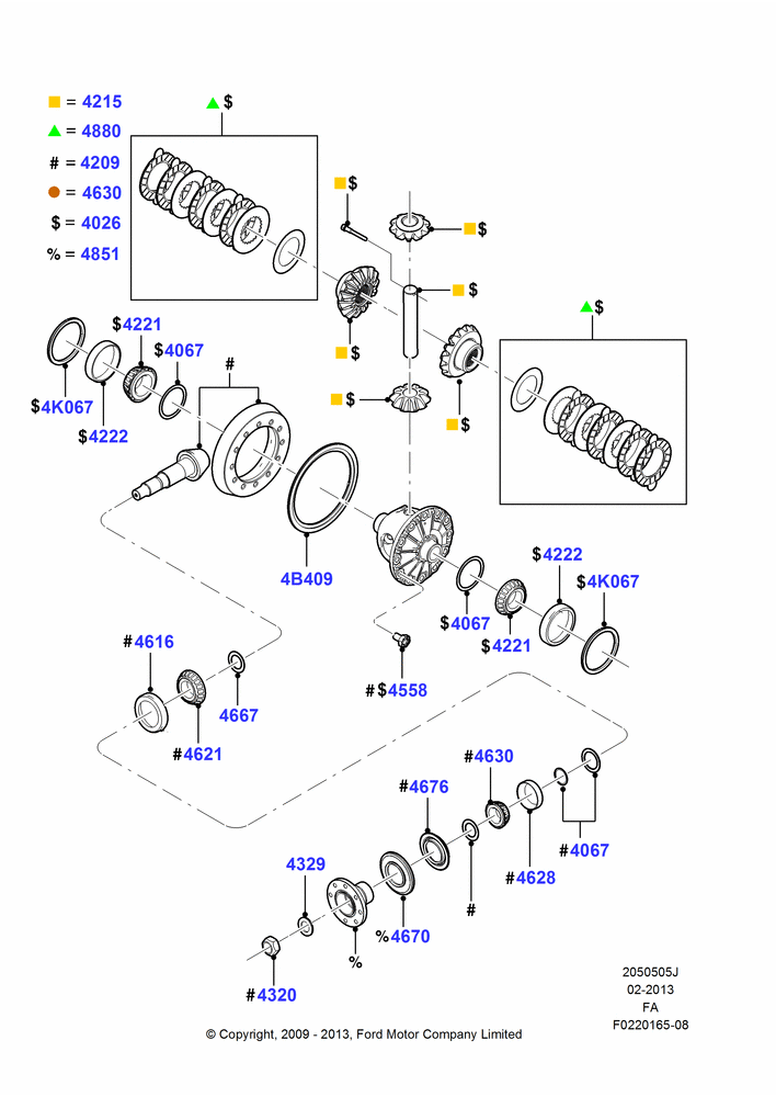 05J - Components - Rear Axle Diff & Carr., Ford 550 Series, Wide Frame (Pickup), Ford 450 Series, Rear Axle Limited Slip Differential; 22/FEB/2010-05/JUL/2016