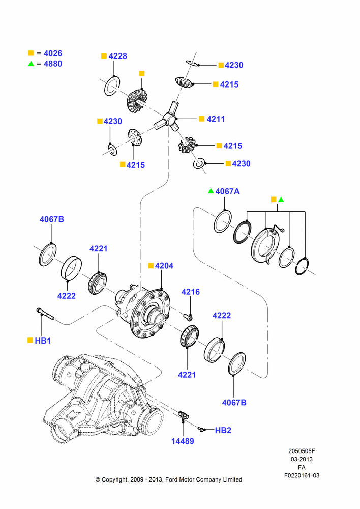 05F - Components - Rear Axle Diff & Carr., Electronic Locking Differential, With Single Rear Wheels, Differential; 22/FEB/2010-05/JUL/2016