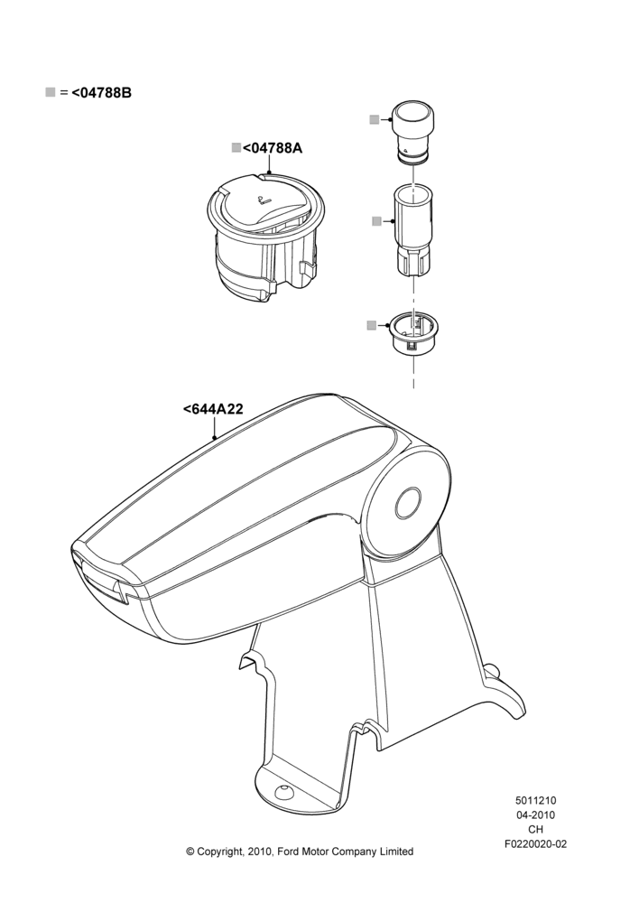 10XA - Console - Floor, Accessory Ashtub Kit; 26/APR/2010-27/APR/2013