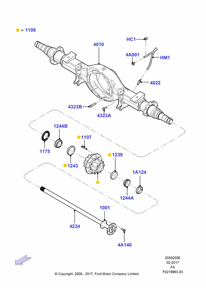 05E - Rear Axle, Ford 550 Series, Narrow Frame (Chassis Cab), Ford 450 Series; 22/FEB/2010-05/JUL/2016