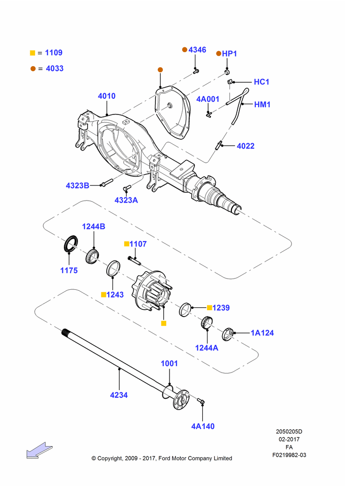 05D - Rear Axle, Ford 550 Series, Wide Frame (Pickup), Ford 450 Series; 22/FEB/2010-05/JUL/2016