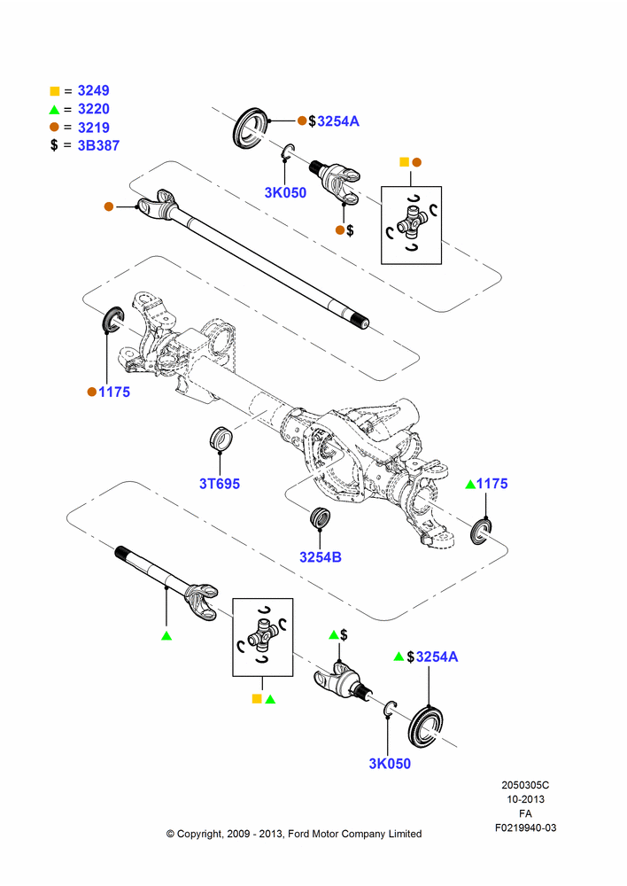 05C - Front Axle Case, LHD 4WD (Part Time Drive), Axle Shaft; 22/FEB/2010-05/JUL/2016