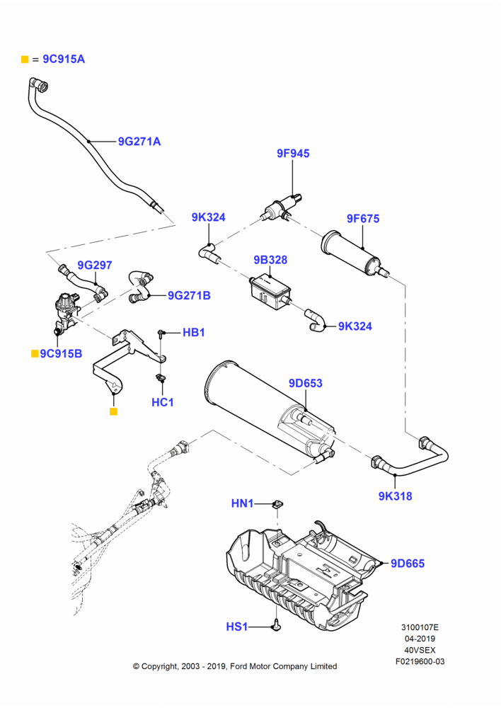 07E - Fuel Vapour System, 4.0L V6 12V SOHC EFI; 04/AUG/2003-02/AUG/2004