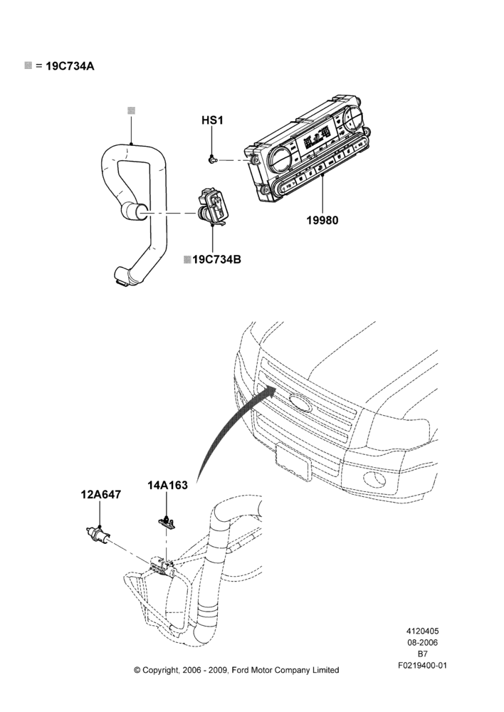 05G - Heater & Air Conditioning Controls, HD ATC Air Conditioning, Main Control Unit; 02/AUG/2006-11/AUG/2014