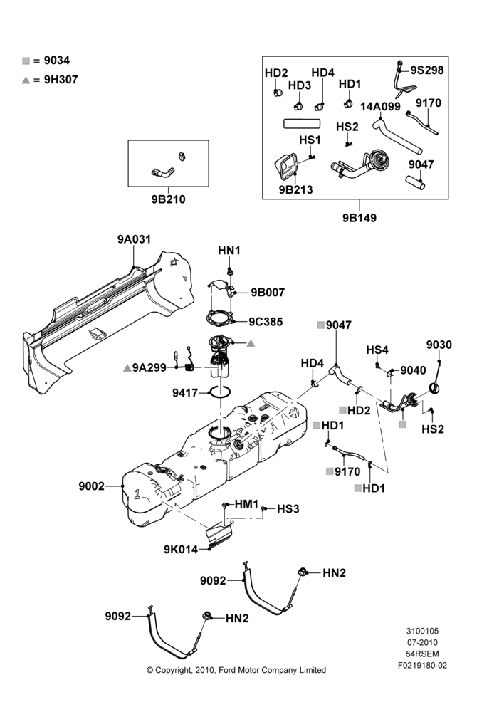 05R - Fuel Tank, 5.4L Modular SOHC V8, Cutaway, With Mid-Ship Fuel Tank; 26/JUL/2010-26/SEP/2011