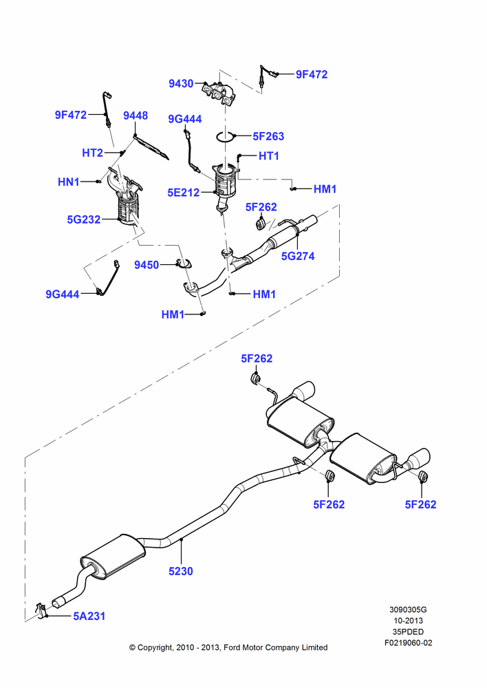 05G - Exhaust System, 3.5L 4V DOHC VCT SMPI V6 Gas; 12/JUL/2010-24/DEC/2014