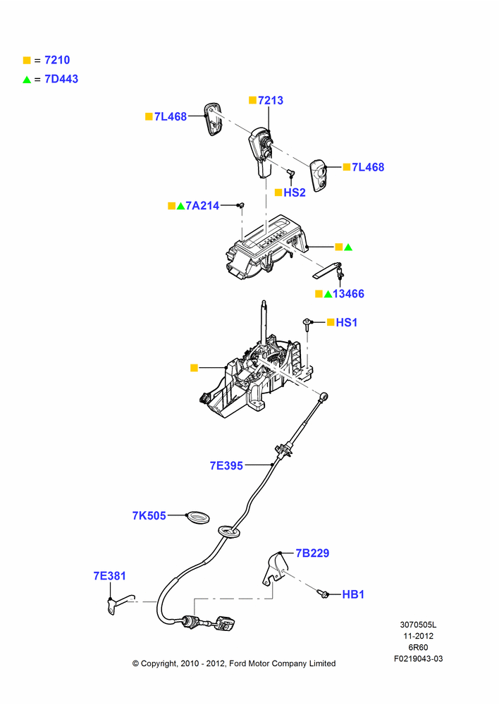 05L - Gear Change-Automatic Transmission, 6 Speed Automatic Trans (6R80), All Flow Thru Floor Consoles; 03/NOV/2010-23/DEC/2014