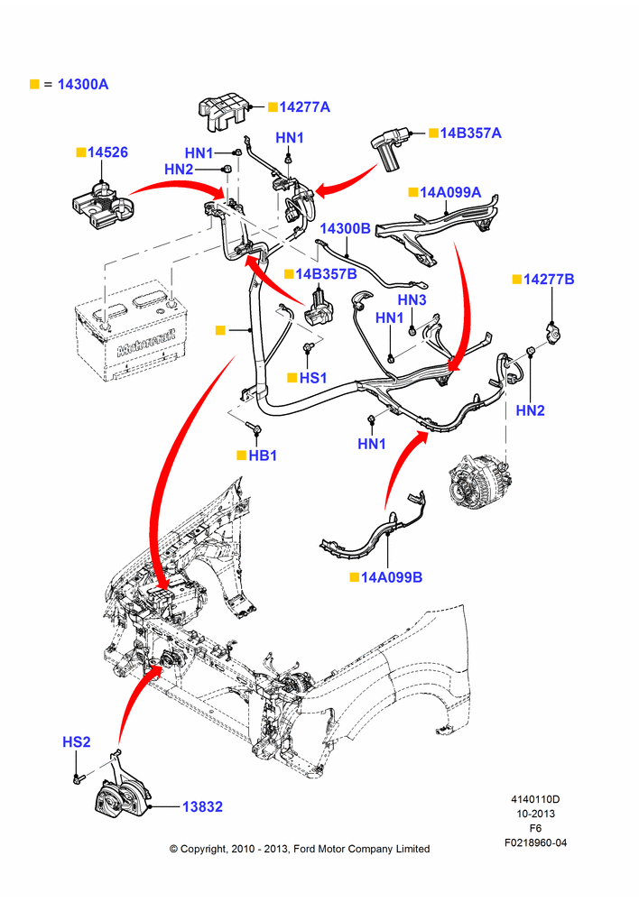 10D - Battery Cables and Horn, Ford 150 Series; 03/NOV/2010-23/DEC/2014