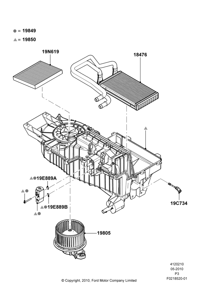 10C - Heater/Air Cond.Internal Components; 10/MAY/2010-13/JUN/2011