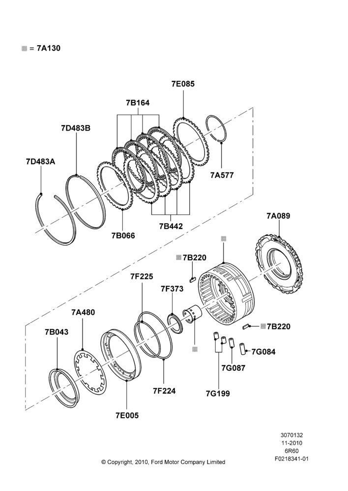 32H - Intermediate Clutch and Components, 3.7L 4V PFI V6 NA Gas, 6 Speed Automatic Trans (6R80); 03/NOV/2010-23/DEC/2014
