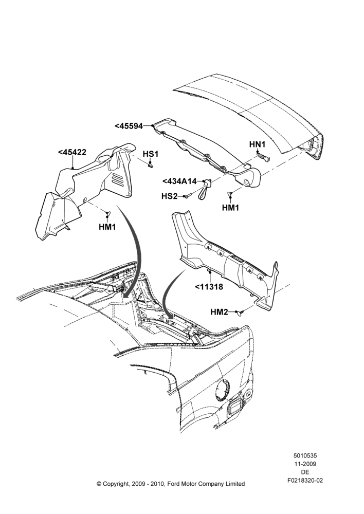 35G - Load Compartment Trim, 3.5L 4V DOHC VCT SMPI V6 Gas, 3.0L 4V OHC V6 Duratec 230HP, 2.5L Duratec HE PFI (170PS); 01/DEC/2009-29/JUL/2012
