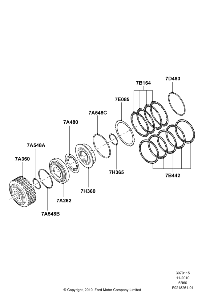 15G - Forward Clutch and Components, 3.7L 4V PFI V6 NA Gas, 6 Speed Automatic Trans (6R80); 03/NOV/2010-23/DEC/2014