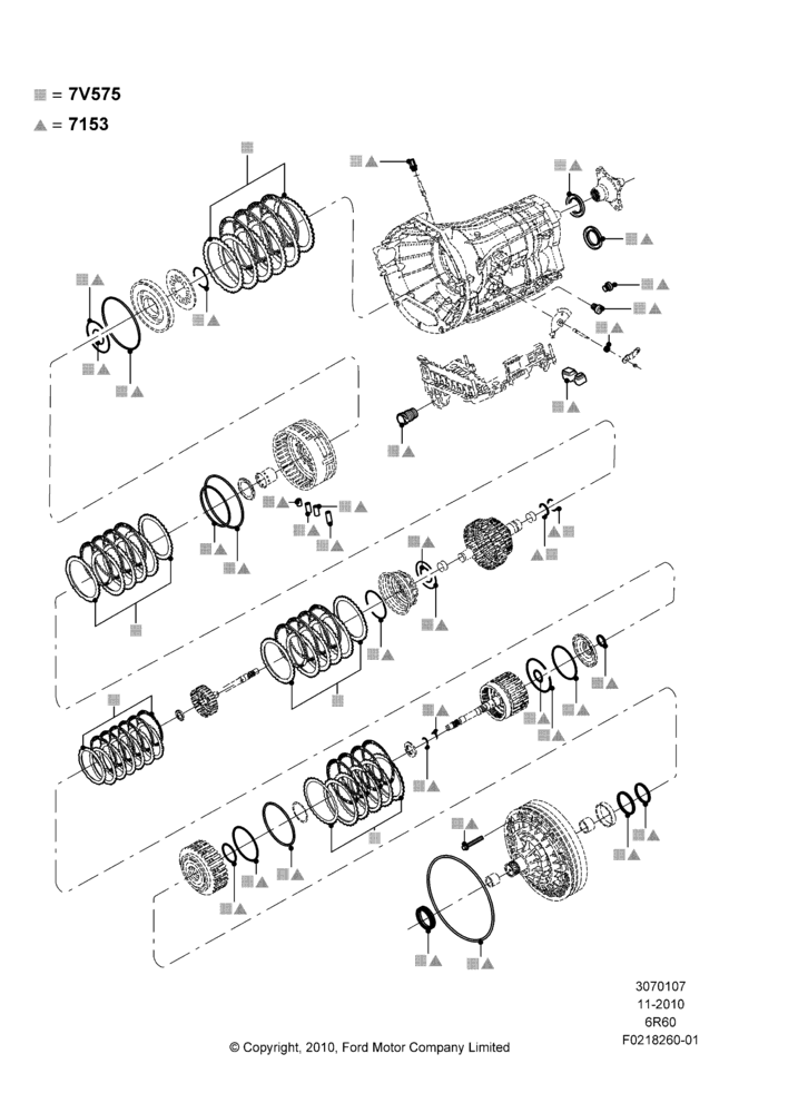 07G - Automatic Transmission Gasket Kits, 6 Speed Automatic Trans (6R80); 03/NOV/2010-23/DEC/2014
