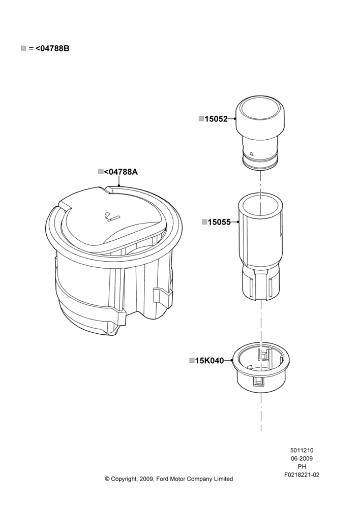 10XA - Console - Floor, Accessory Ashtub Kit; 15/JUN/2009-01/MAR/2019