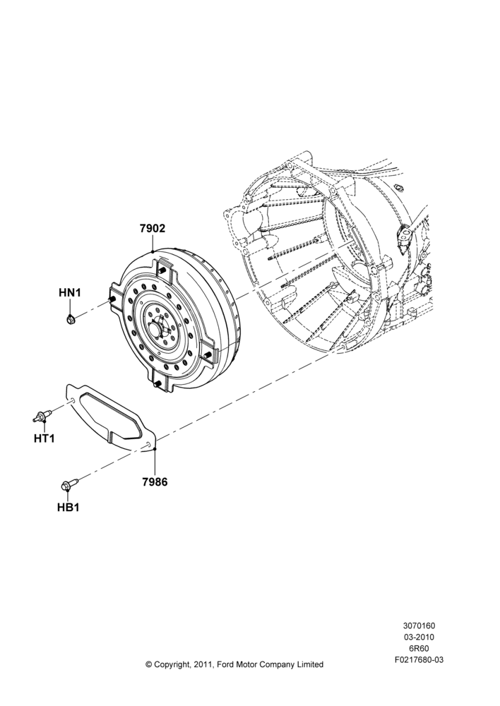 60B - Converter, 6 Speed Automatic Trans (6R80), MOD 5.0L-4V DOHC SEFI NA; 22/MAR/2010-27/JUN/2014