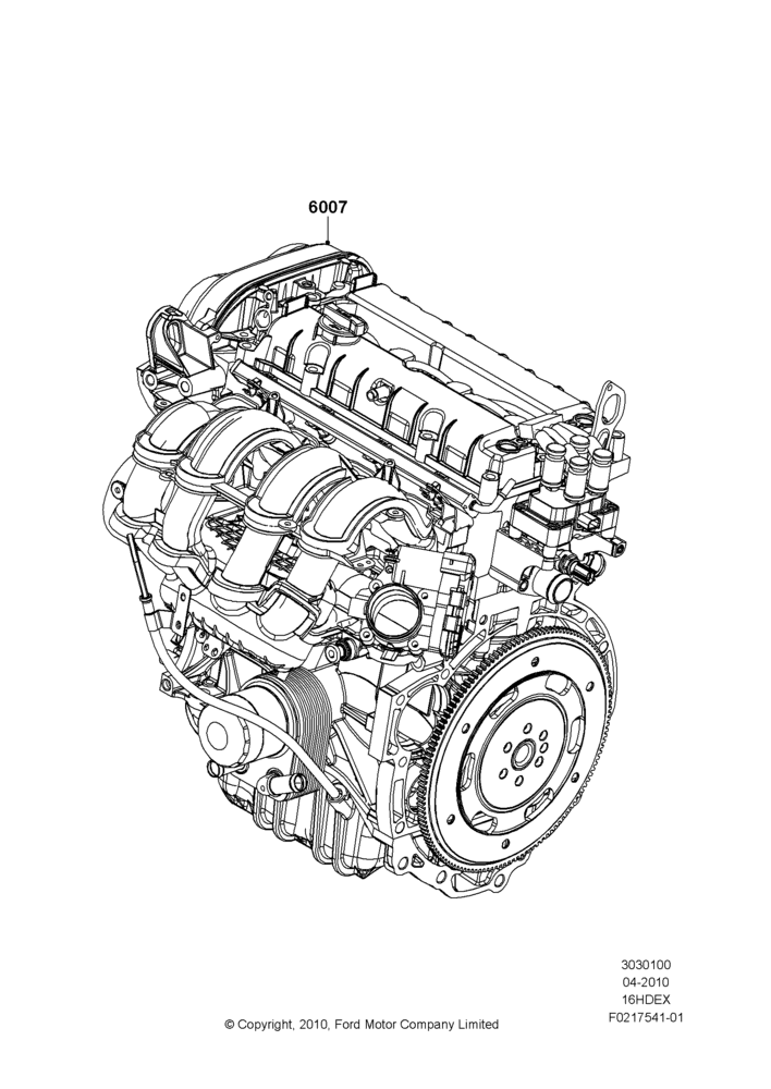 00B - Engine Assy Fully Dressed, 1.6L TIVCT PFI Sigma; 26/APR/2010-27/APR/2013
