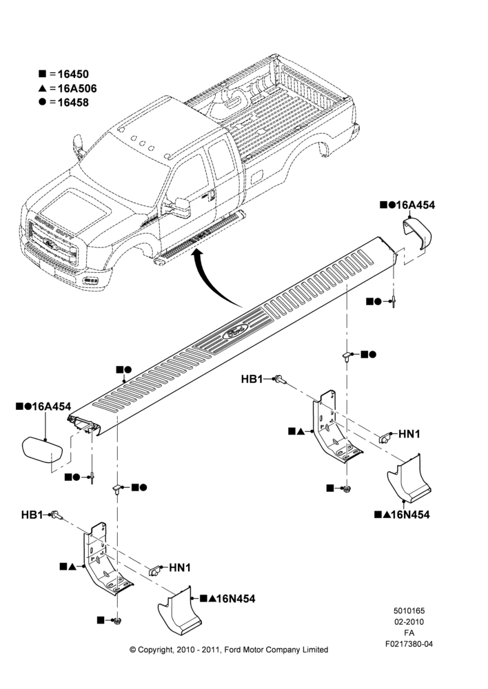 65G - Running Boards/Side Steps, Super Cab, 5" Angular Chrome Running Board; 22/FEB/2010-22/JUN/2011