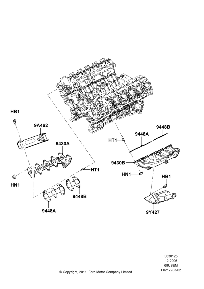 Exhaust Manifold, 6.8L Gas EFI V10
