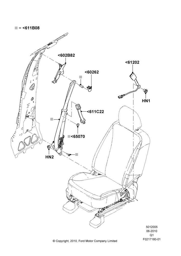 05B - Front Seat Belts; 12/JUL/2010-24/DEC/2014