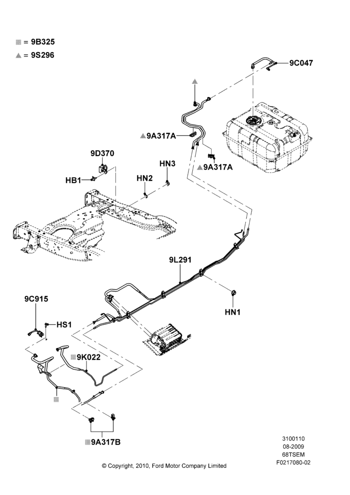10H - Fuel Lines, 6.8L SOHC EFI NA V10 Gas, With Aft-Of-Axle Fuel Tank, With Ambulance Pack; 05/OCT/2009-06/APR/2015