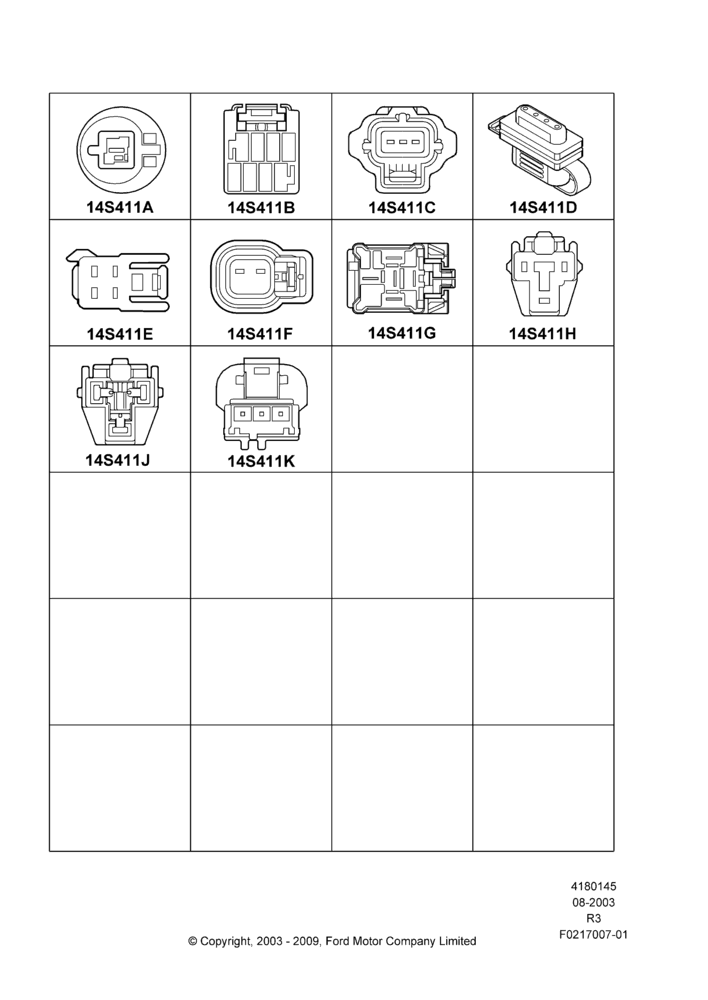 45J - Pigtail Wiring Kits, Miscellaneous, Page B; 04/AUG/2003-16/DEC/2011