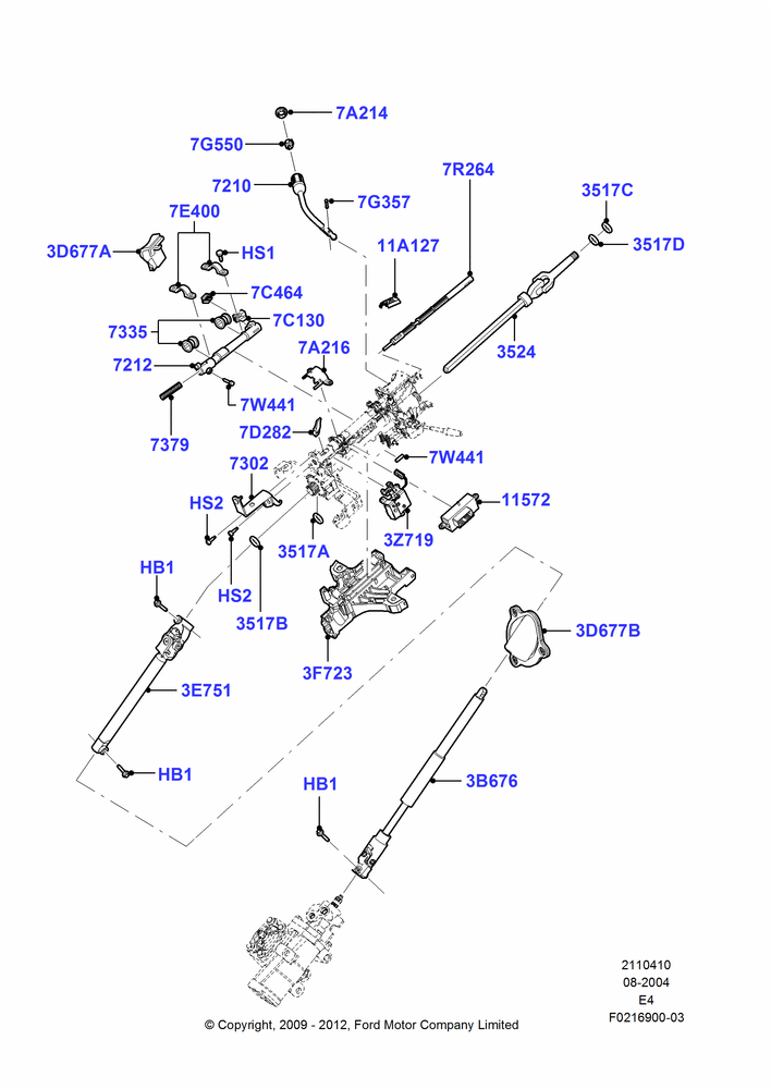 10B - Steering Column And Gear Shift, Stripped Chassis; 02/AUG/2004-09/SEP/2013