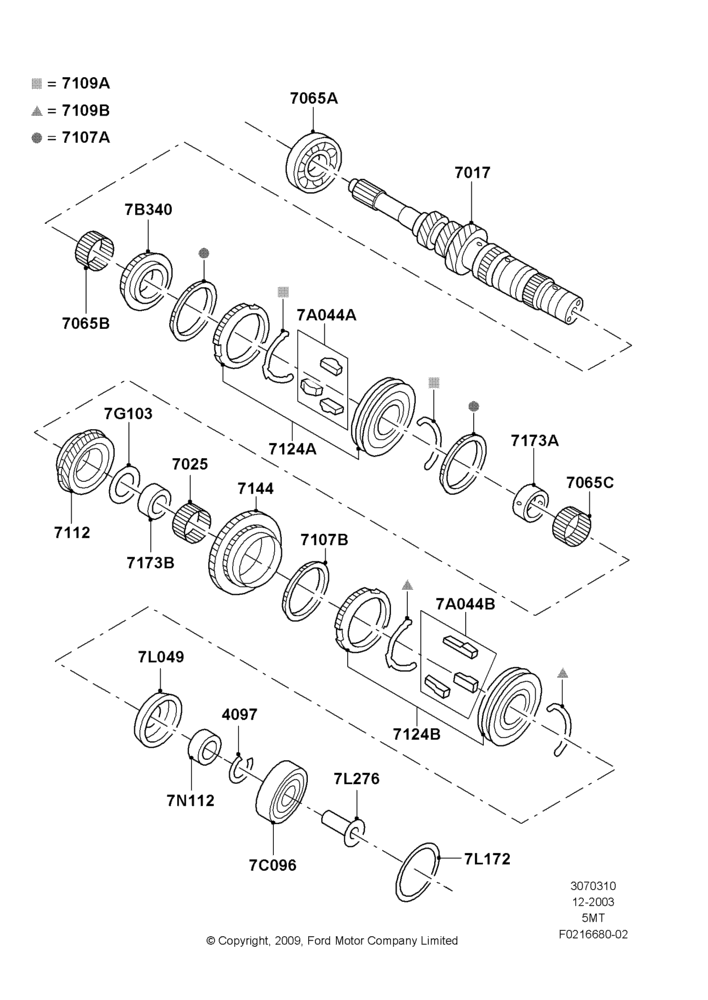 10C - Input Shaft, Gear Sets & Bearings, 5 Speed Manual Transmission - AK; 22/DEC/2003-01/MAY/2006