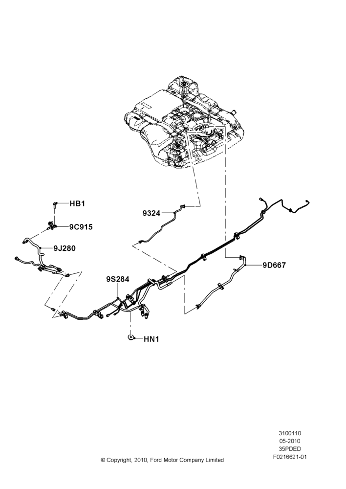 10E - Fuel Lines, 3.5L 4V DOHC VCT SMPI V6 Gas; 12/JUL/2010-24/DEC/2014