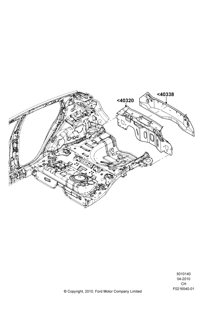 40B - Rear Panels and Rear Package Tray, 5 Door Sedan; 26/APR/2010-27/APR/2013