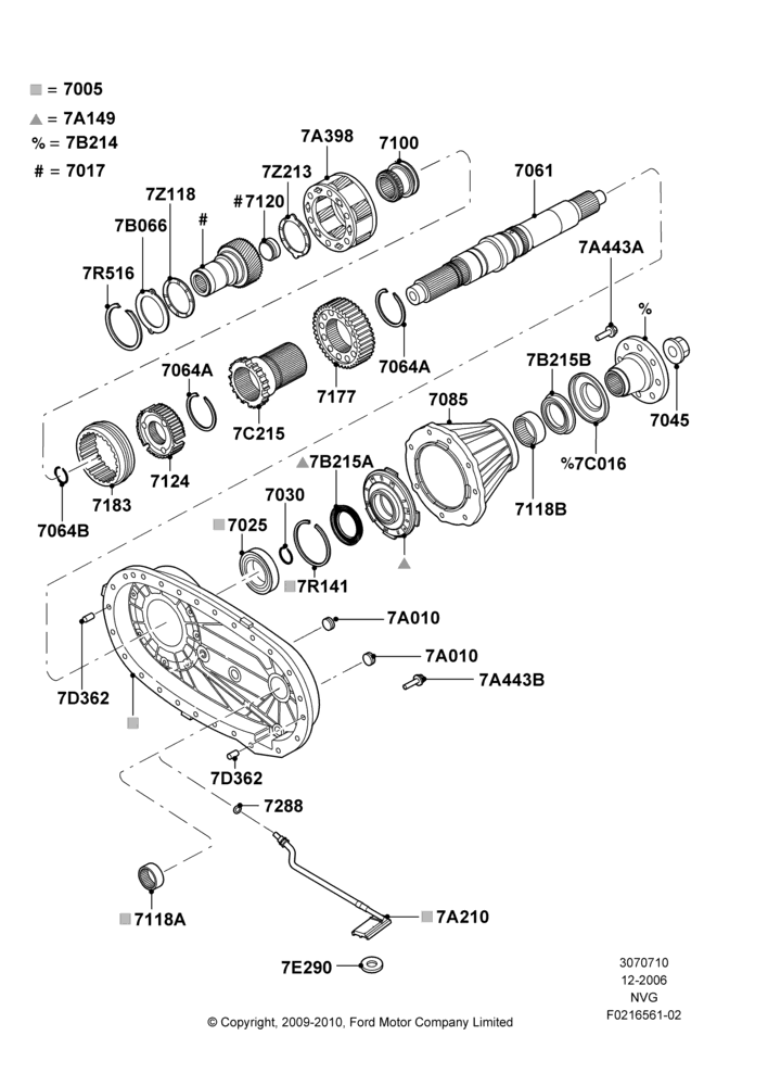 10F - Transfer Drive Components, Man Transfer Case And Man Hubs, Rear; 18/DEC/2006-12/FEB/2010