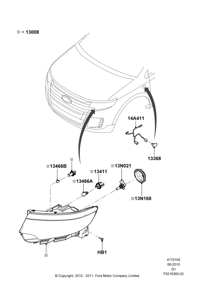 05F - Headlamps and Front Flasher Lamps, With Level 3 Headlamps; 12/JUL/2010-24/DEC/2014