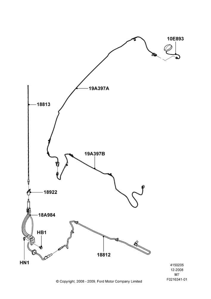 05J - Antenna, With Satellite Radio Reception, All Radios Less Navigation; 01/DEC/2008-29/APR/2012