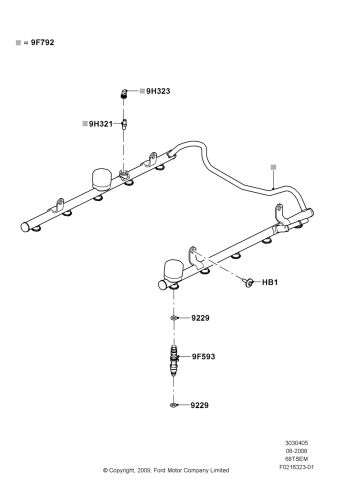 05C - Fuel Injectors and Pipes, 6.8L SOHC EFI NA V10 Gas; 18/AUG/2008