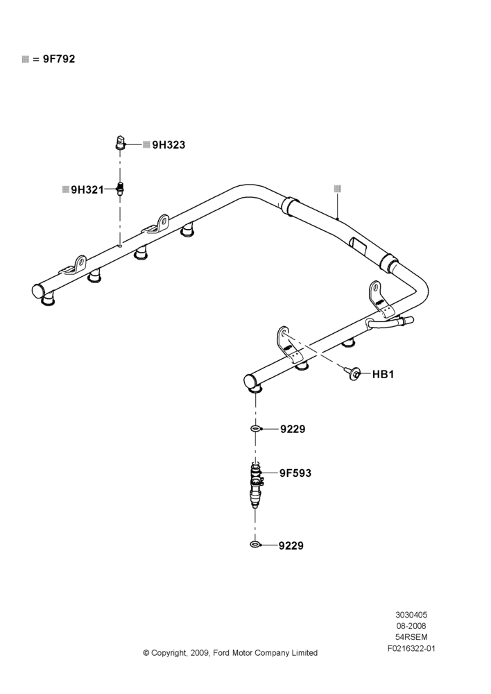 05C - Fuel Injectors and Pipes, 5.4L Modular SOHC V8; 18/AUG/2008